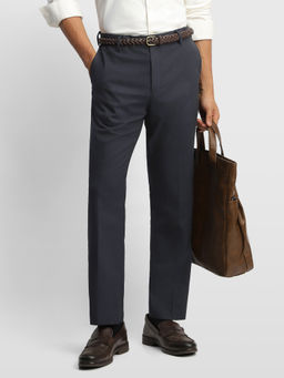Arrow - Blue Checks Polyester Regular Fit Trouser