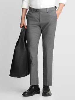 Arrow - Grey Solid Nylon Regular Fit Trouser