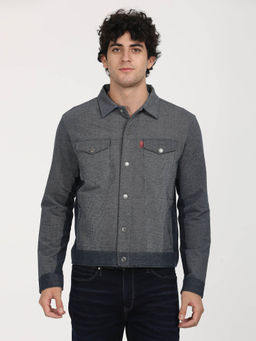 Levi's - Grey Solid Full Sleeves Jacket