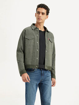 Levi's - Olive Textured Full Sleeves Jacket