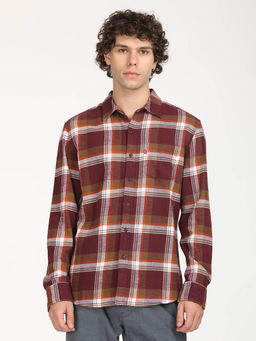 Levi's - Maroon Checks Full Sleeves Shacket