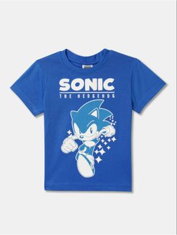R&B - Blue Pure Cotton Half Sleeves Round Neck Regular Fit Graphic T-Shirt