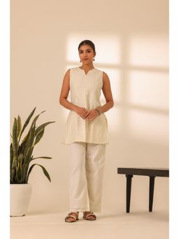 Alaya by Stage3 - Rangrez Moonlight White Embroidered Short Kurta