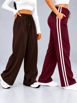 TULSATTVA - Multicolor Women Pack of 2 Regular Fit Track Pants