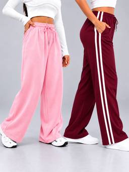 TULSATTVA - Multicolor Women Pack of 2 Regular Fit Track Pants