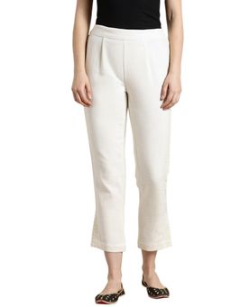 Jaipur Kurti - Off White Cotton Slub Pant