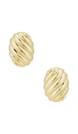 ANINE BING - Ribbed Oval Earrings