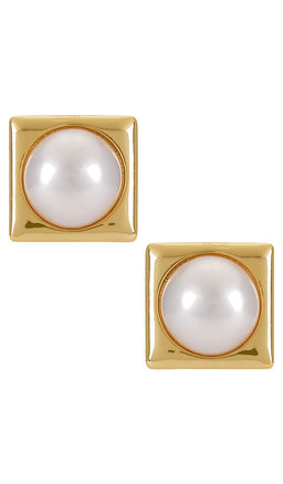 Ettika - Square Pearl Stud Earrings