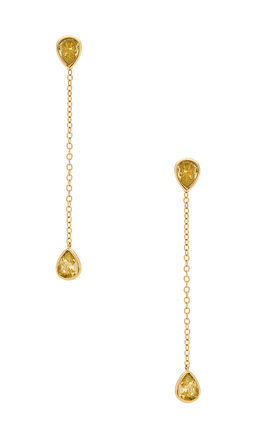 Ettika - Radiant Gem Linear Chain Drop Earrings