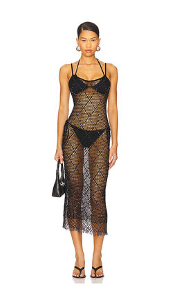 Lovers and Friends - Katja Beaded Crochet Midi Dress