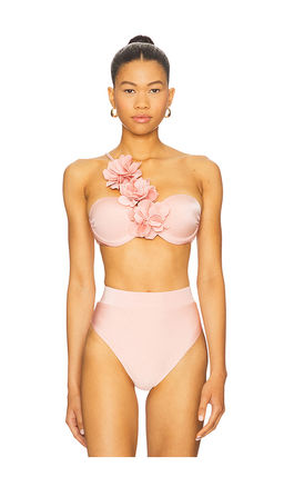 Patbo - Lagoa Lycra Flower Applique Bikini Top
