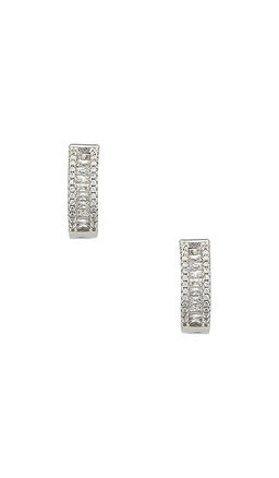 The M Jewelers NY - The Baguette Channel Set Huggie Earrings