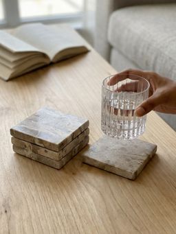 Mason Home - Beige Capri Marble Coasters (Pack Of 4)