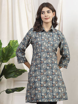 Nayam by lakshita - Foil Printed Shirt Type Kurti