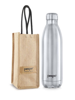 Pexpo - Silver Electro Stainless Steel Vacuum Insulated Flask with Bag (1800ml)