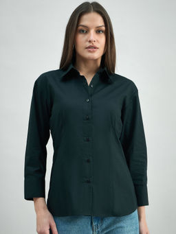 Powersutra - Green Solid Regular Fit Shirt