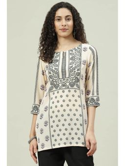 Biba - Ecru Straight Kurti