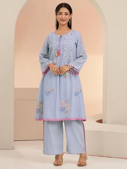 Libas - Women Blue Cotton Kurta with Trouser
