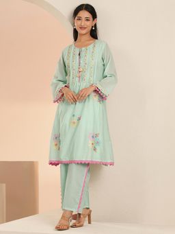 Libas - Women Blue Cotton Kurta with Trouser