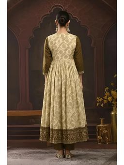 arangya - Women Cream Cotton Kurta with Pant