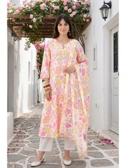 W - Cotton Kurta with Pant and Dupatta