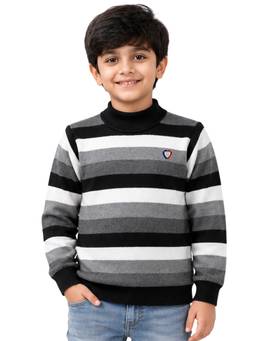 Kuchipoo - Grey Stripes Polyester Sweater