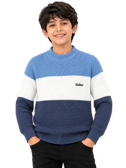 Kuchipoo - Blue Colorblock Polyester Sweater