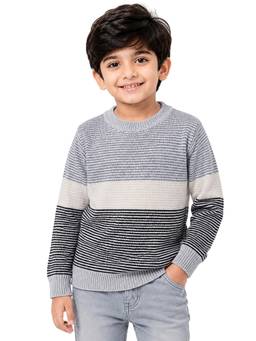 Kuchipoo - Grey Stripes Polyester Sweater