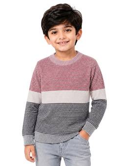 Kuchipoo - Maroon Stripes Polyester Sweater
