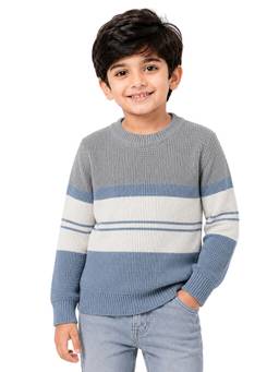 Kuchipoo - Grey Stripes Polyester Sweater