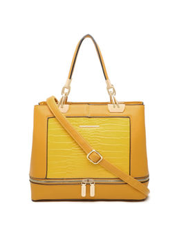 Diana Korr - Yellow Solid Faux Leather Satchel