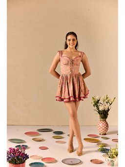 Old Marigold - Serene Pink Floral Tiered Babydoll Dress