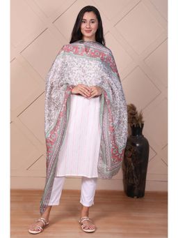 Aurelia - White Floral Dupatta