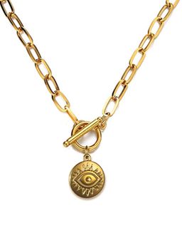 OOMPH - Evil Eye GoodLuck Medallion Link Chain Necklace