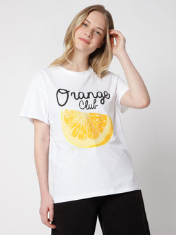 VERO MODA - Women Printed White T-shirt