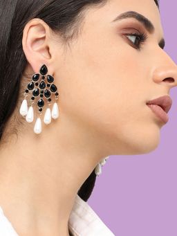 Sohi - Gold Plated Designer Stone Party Drop Earring For Women