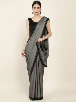 Soch - Embellished Crepe Saree with Unstitched Blouse