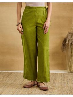 Fabindia - Green Cotton Ijar Pant