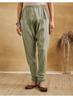 Fabindia - Green Viscose Silk Churidar