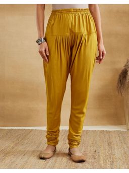 Fabindia - Mustard Viscose Silk Churidar