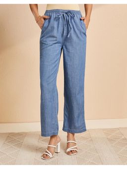 Fabindia - Blue Cotton Casual PJ Meditation Drawstring Pant