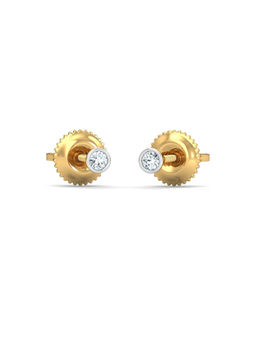 KuberBox - Bezel 4 Cent Ear Studs 18K Gold