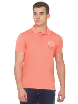 Spykar - Men Pink Slim Fit Polo T-shirt