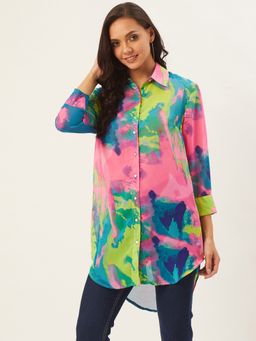 ANVI Be Yourself - Women MultiColoured Printed Shirt Style Top