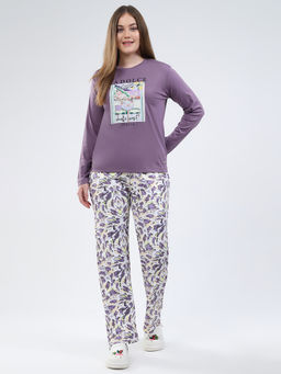 Monte Carlo - Purple Women's Full Sleeve T-Shirt with Pajama