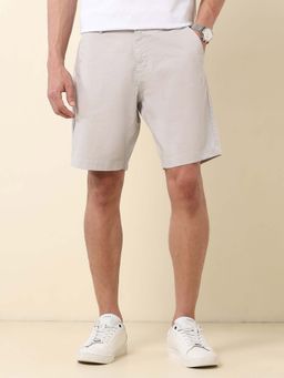U.S. POLO ASSN. - Men Slim Fit Solid Grey Chino Shorts