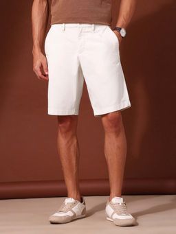U.S. POLO ASSN. - Men Mid Rise Slim Fit White Chino Shorts