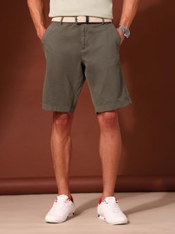 U.S. POLO ASSN. - Men Solid Slim Fit Green Chino Shorts