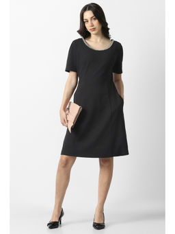 Van Heusen - Women Black Embellished Party Dress