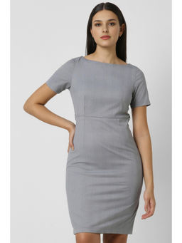 Van Heusen - Women Grey Check Formal Dress